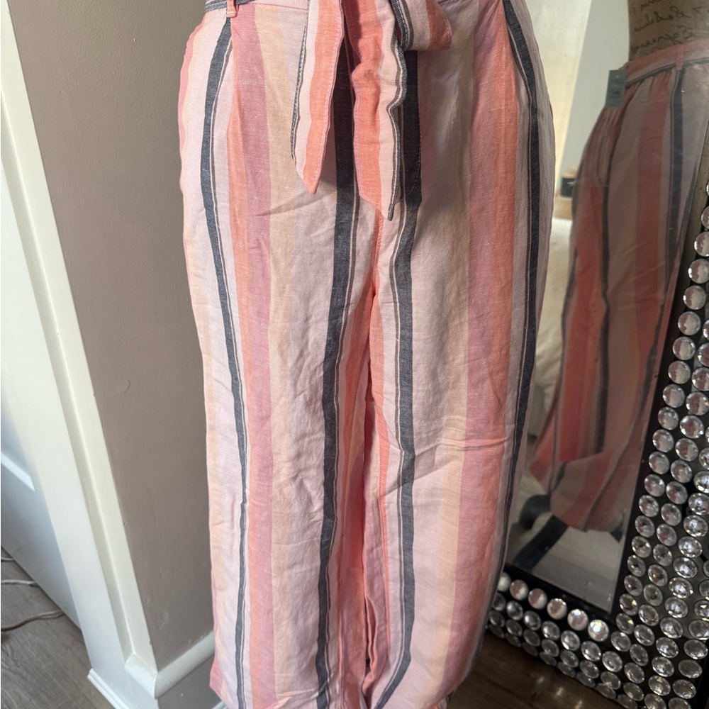 LOFT Striped Multi color Wide-Leg pants NWT.